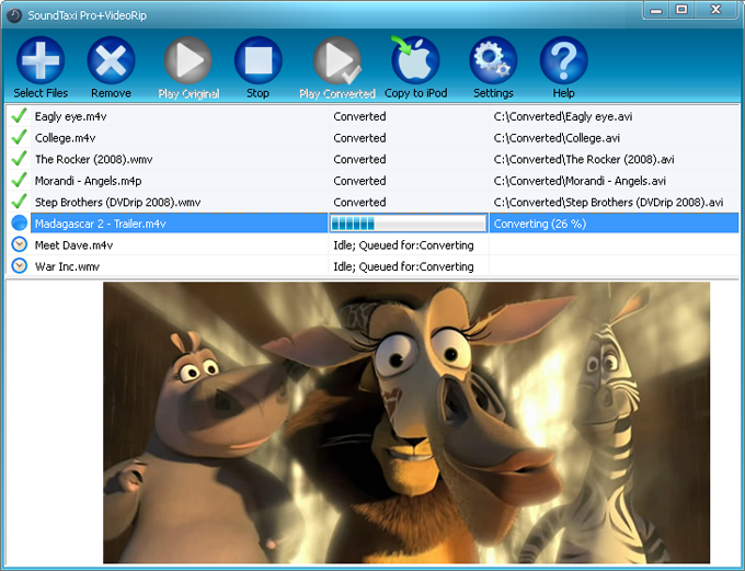 SoundTaxi Pro+VideoRip - Video Conversion Process